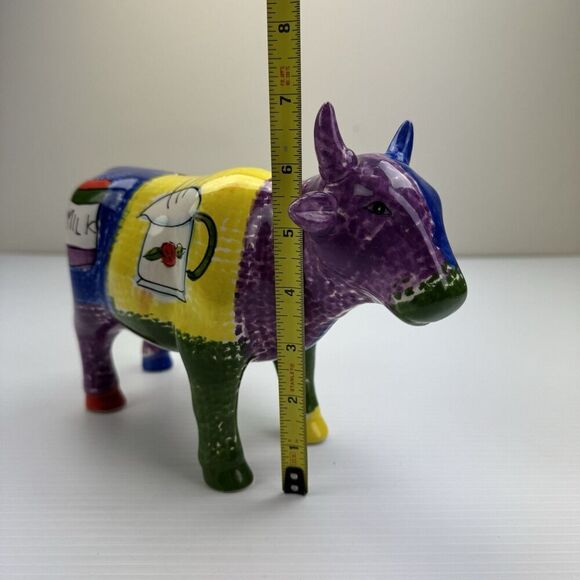 Ceramic Cow Coin Bank Milk Cream Statue Farmhouse Country Folk Art - Picture 12 of 15